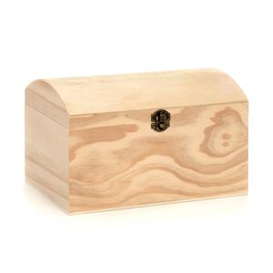 Houten schatkistje met sluiting en deksel - 26 x 17 x 16 cm - Sieraden/spulletjes/sleutels   -