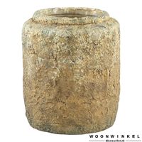 Lyam gold cement farmer pot round high s - thumbnail