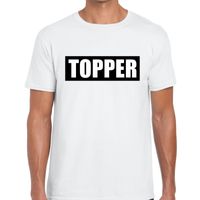 Topper in kader t-shirt wit heren - thumbnail