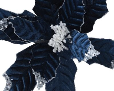 Poinsettia polyester d34h10 cm a2 kerst - Everlands