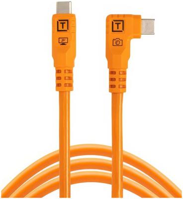 Tether Tools TetherPro Optima 10G USB-C, 10&apos; (3m), straight to right orange