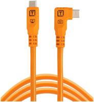 Tether Tools TetherPro Optima 10G USB-C, 10&apos; (3m), straight to right orange