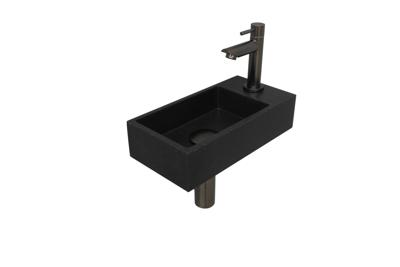 Fonteinset INK Versus 36x18x9 cm Quartz Zwart Met Kraangat Rechts Metal Black