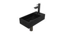 Fonteinset INK Versus 36x18x9 cm Quartz Zwart Met Kraangat Rechts Metal Black