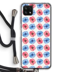 Klaproosjes: Samsung Galaxy A22 5G Transparant Hoesje met koord