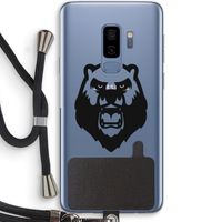 Angry Bear (black): Samsung Galaxy S9 Plus Transparant Hoesje met koord