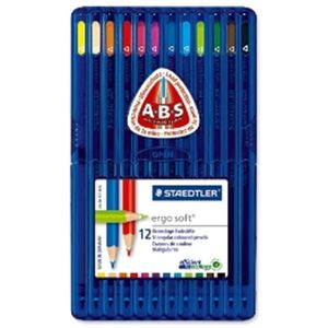 Kleurpotloden Staedtler Ergosoft driekantig 12stuks assorti