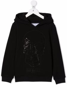 Philipp Plein Junior hoodie à tête de mort - Noir