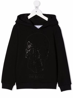 Philipp Plein Junior hoodie à tête de mort - Noir