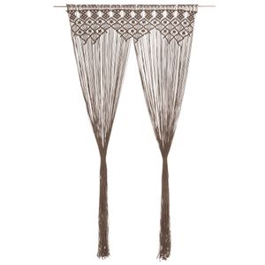VidaXL Gordijn macramé 140x240 cm katoen taupe