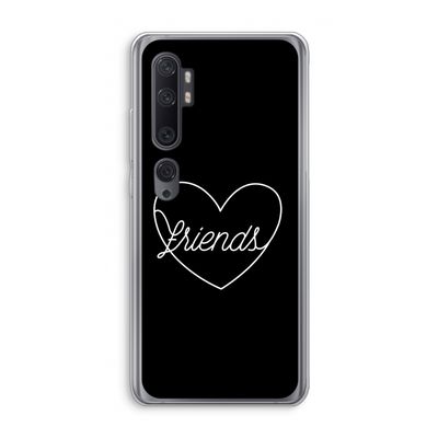 Friends heart black: Xiaomi Mi Note 10 Pro Transparant Hoesje
