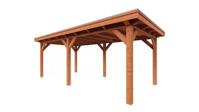 Trendhout Buitenverblijf Florence 650x360 cm - Plat dak- Plat dak- Onbehandeld lariks Douglas hout- Trendhout