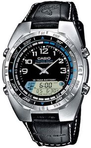 Horlogeband Casio 10198354 / AMW-700B-1AVEF / AMW-700-1AV Nylon/perlon Zwart 13mm