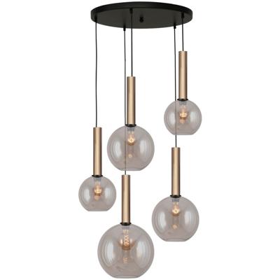 Masterlight Vide hanglampBella 2 5-lichts met gouden glazen - 2982-02-50-5-02-221