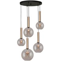 Masterlight Vide hanglampBella 2 5-lichts met gouden glazen - 2982-02-50-5-02-221