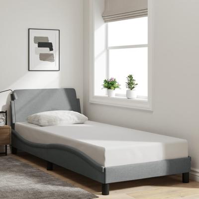 Bedframe zonder matras 80x200 cm stof lichtgrijs