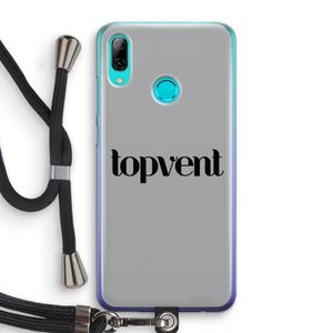 Topvent Grijs Zwart: Huawei P Smart (2019) Transparant Hoesje met koord