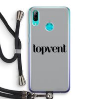 Topvent Grijs Zwart: Huawei P Smart (2019) Transparant Hoesje met koord