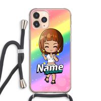 Chibi Maker vrouw: iPhone 11 Pro Max Transparant Hoesje met koord