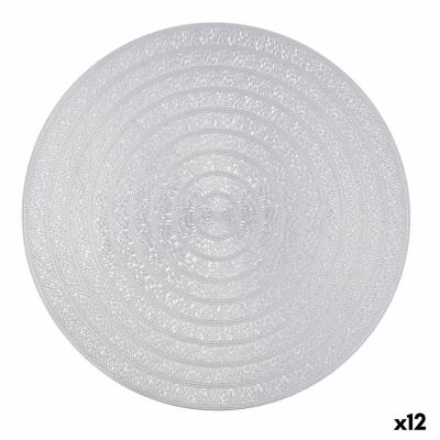 Placemat Quid Habitat Zilverkleurig Plastic Ø 38 cm (12 Stuks)