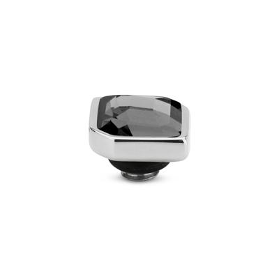 Melano Twisted Pointy Steentje Black Diamond | Zilver