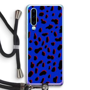 Blue Leopard: Huawei P30 Transparant Hoesje met koord