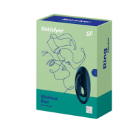 Satisfyer Glorious Duo Ring - Vibrerende Cockring met Dubbele Band - Donkerblauw