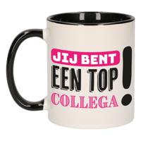 Cadeau koffie/thee mok voor collega - roze - keramiek - 300 ml - top collega   -