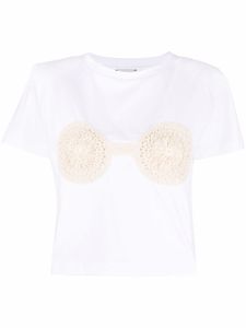 Magda Butrym t-shirt à détails en crochet - Blanc