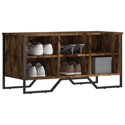 Schoenenkast 90x38x45,5 cm bewerkt hout gerookt eikenkleurig