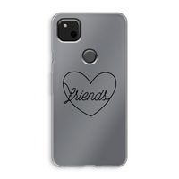 Friends heart black: Google Pixel 4a Transparant Hoesje