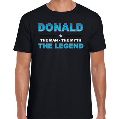 Donald Voornaam cadeau - The man, The myth the legend - zwart - voor heren - verjaardag