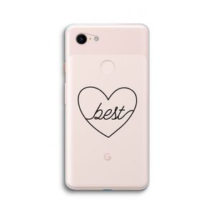 Best heart black: Google Pixel 3 XL Transparant Hoesje