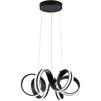 LED Hanglamp Mat Zwart 38W - Dimbaar - Warm Wit 3000K - Ronde Aluminium Design