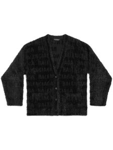 Balenciaga cardigan à logo en jacquard - Noir