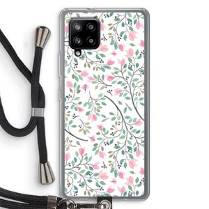 Sierlijke bloemen: Samsung Galaxy A42 5G Transparant Hoesje met koord