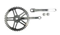 crankstel set met spiegat 46T 170 mm zilver - thumbnail