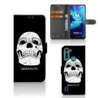 Telefoonhoesje met Naam Motorola G8 Power Lite Skull Eyes