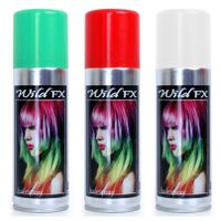 Set van 3x kleuren haarverf/haarspray van 125 ml - Groen, Rood en Wit - thumbnail