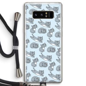 Poezen: Samsung Galaxy Note 8 Transparant Hoesje met koord