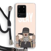 Slay All Day: Samsung Galaxy S20 Ultra Transparant Hoesje met koord Slay All Day: Samsung Galaxy S20 Ultra Transparant Hoesje met koord