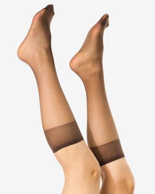 HEMA Kniekousen 15denier anti-ladder mat - 2 paar bruin (bruin)