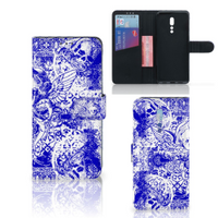 Telefoonhoesje met Naam OPPO Reno Z Angel Skull Blauw - thumbnail