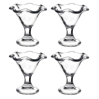 Set van 12x stuks ijs/sorbet coupes op voet van glas 240 ml