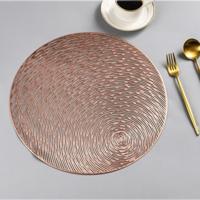 2 PC'S mode ronde holle placemats PVC tabel matten koffie kopje pad (brons)