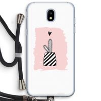 Zwart-wit cactus: Samsung Galaxy J5 (2017) Transparant Hoesje met koord