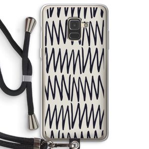 Marrakech Zigzag: Samsung Galaxy A8 (2018) Transparant Hoesje met koord