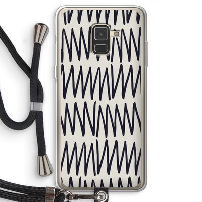 Marrakech Zigzag: Samsung Galaxy A8 (2018) Transparant Hoesje met koord