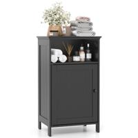 Badkamermeubel Badkamermeubel met deur en Verstelbare Plank Vrijstaand Badkamermeubel 40 x 30 x 70 cm Zwart