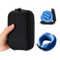 PocketPillow Easynap Travel Basic Slim met Meeneem Case - Opvouwbaar Nekkussen - Blauw